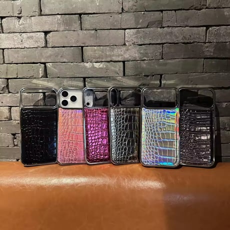 S74944 クロコ調グリッター iPhoneケース