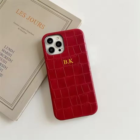 名入れオリジナルケース S74539 クロコ風レザーオーダーiPhoneケース