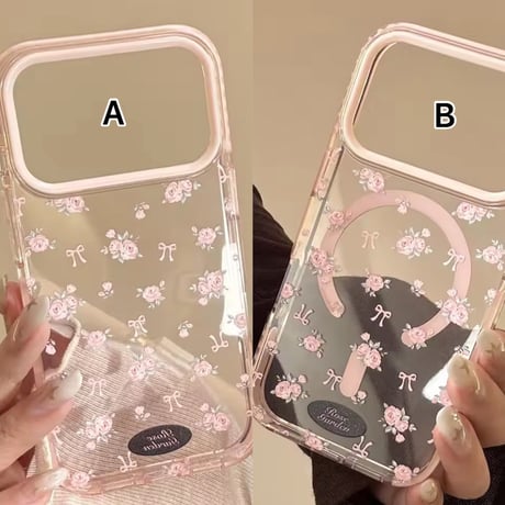L62450 ローズリボンガーデン iPhoneケース（MagSafe対応あり）