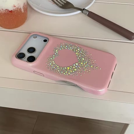 S75139 キラキラハートストーン iPhoneケース