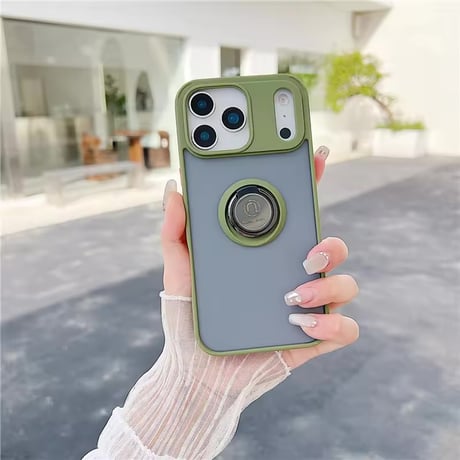 K23068 リングスタンド付きカラーフレームiPhoneケース