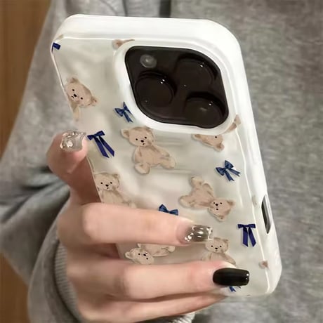 S75539 くまリボンパターンiPhoneケース