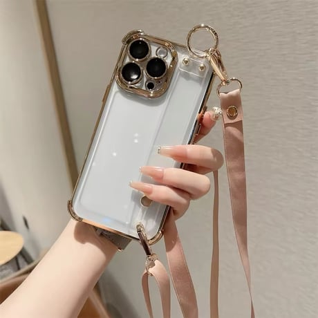 K22644 2wayストラップ＆スタンド クリアiPhoneケース