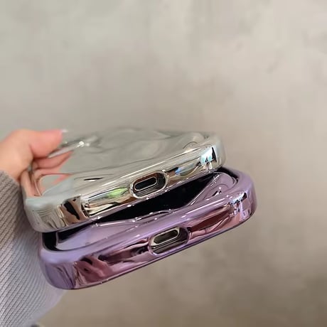 S74884 メタリックウェーブミラー iPhoneケース