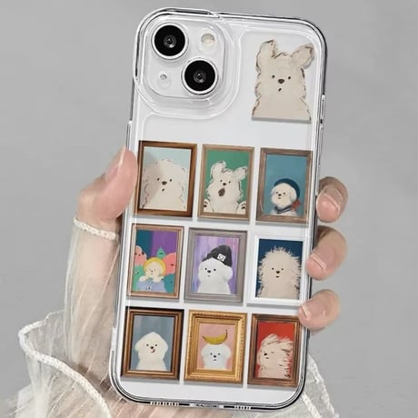 【即納商品】L62173 わんこの美術館クリアiPhoneケース