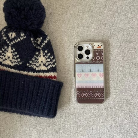 S74436 ノルディック柄 ウィンター iPhoneケース
