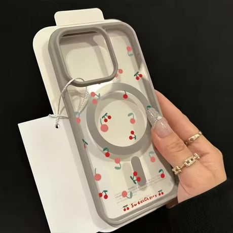 L62452 チェリードット MagSafe対応 iPhoneケース