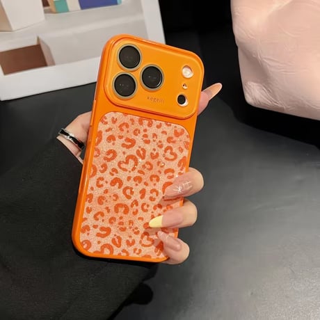 S75647 きらめきハートレオパードiPhoneケース