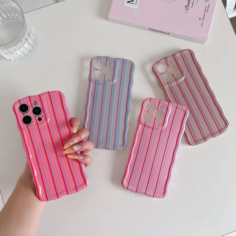 S74991 カラフルストライプ iPhoneケース