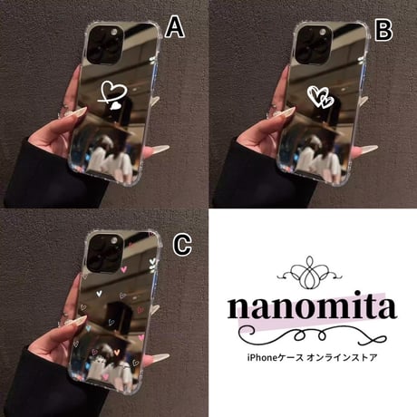 K22822 ハートミラーiPhoneケース