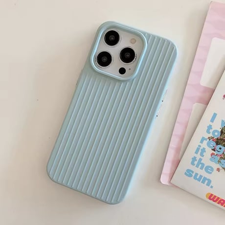 S74538 くすみカラーのリブデザインiPhoneケース