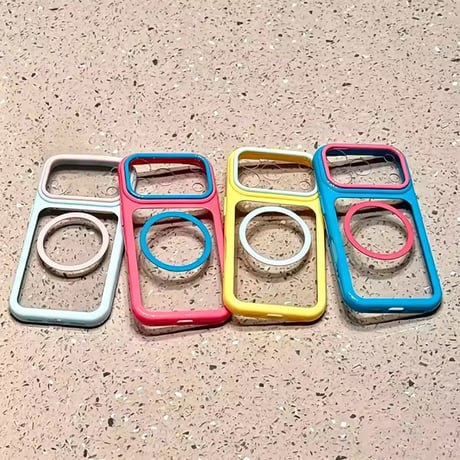 K23192 フラワーMagSafeグリップ付き クリアiPhoneケース
