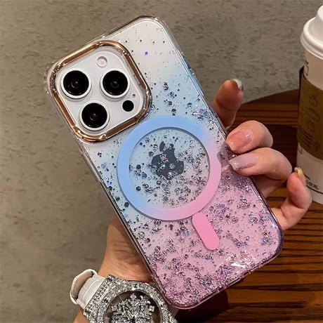 S75573 グリッターグラデーション MagSafe対応 iPhoneケース