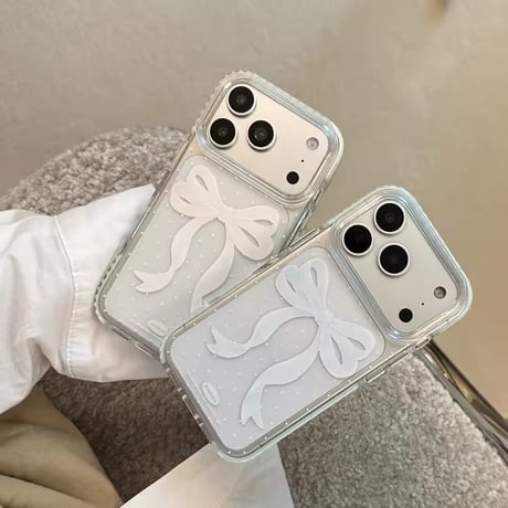 L62481 ドットリボンクリアiPhoneケース