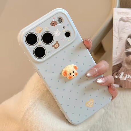 S75342 もこもこプードルドットiPhoneケース