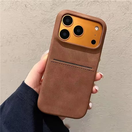K23001 スリムカードポケット レザー調iPhoneケース