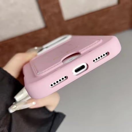 K22997 ドット背面収納iPhoneケース