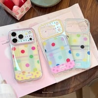 S75686 カラフルドットクリアiPhoneケース
