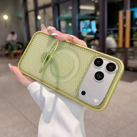 S75530 メッシュデザイン回転リング付きMagSafe対応iPhoneケース