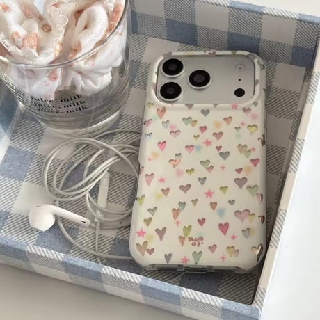 S75558 カラフルハートドロップ iPhoneケース
