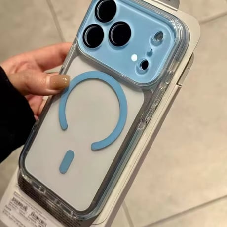 L62431 カラーフレームMagSafe対応クリアiPhoneケース