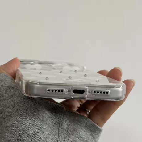 S75460 ホワイトハートドットiPhoneケース