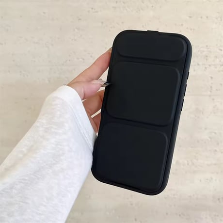 K23031 くすみカラー背面スタンド付きiPhoneケース