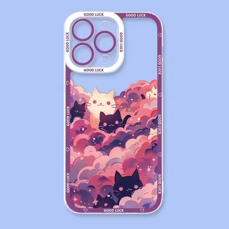 L62217 夜空にまよいねこiPhoneケース