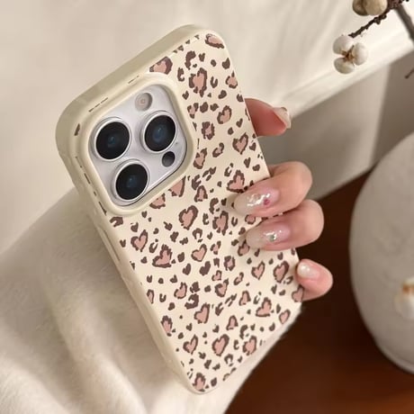 S75058 ハートレオパードiPhoneケース