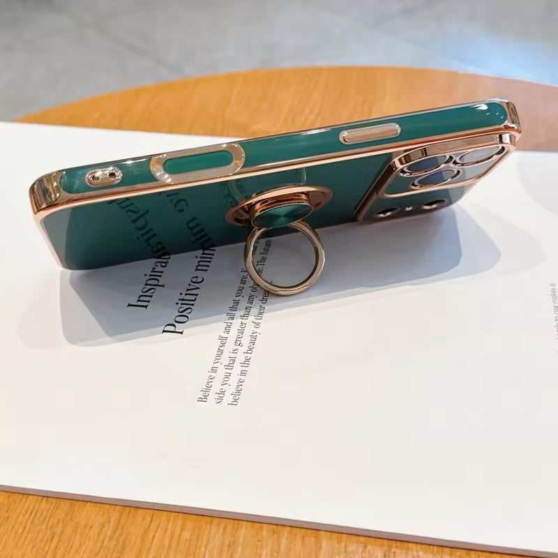 K22941 ゴールドフレーム リング付きiPhoneケース | nanomita