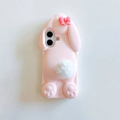 【即納商品】S74494 もこしっぽうさぎの立体iPhoneケース