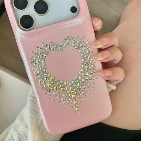 S75139 キラキラハートストーン iPhoneケース