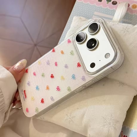 S75617 カラフルリボンドットiPhoneケース