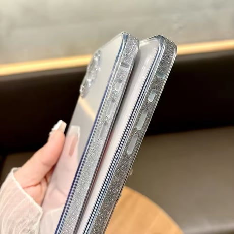 L61917 グリッターエッジ クリアiPhoneケース