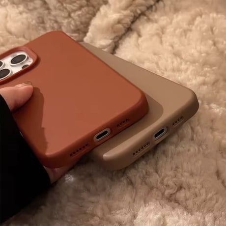 S74932 くすみブラウンマット iPhoneケース