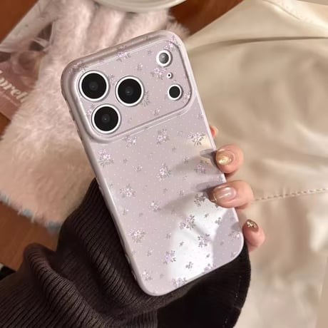 S75399 くすみカラーミニブーケiPhoneケース