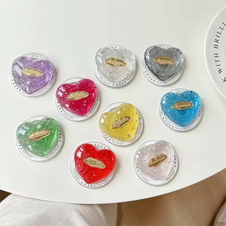 P0348 MagSafe対応 きらきらハートグリップスタンド
