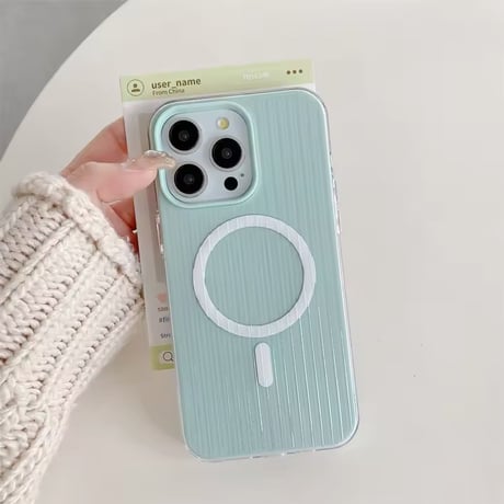 S74581 MagSafe対応 リブデザインiPhoneケース