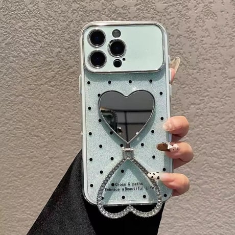 【即納商品】K23092 ハートミラースタンドiPhoneケース