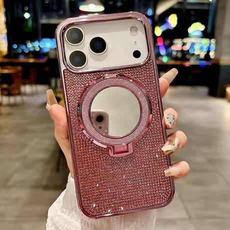 K22956 MagSafe対応グリッターリングスタンド iPhoneケース