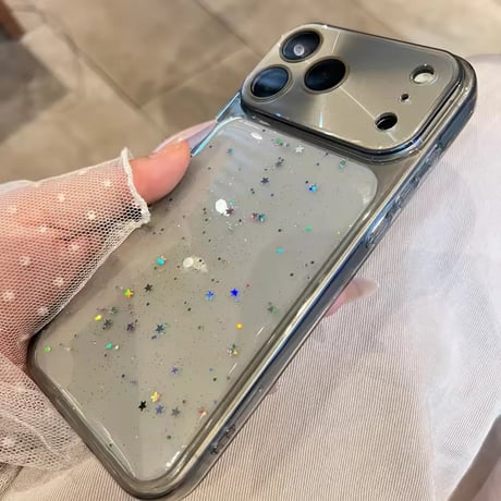 L62484 スターグリッタークリアカラーiPhoneケース
