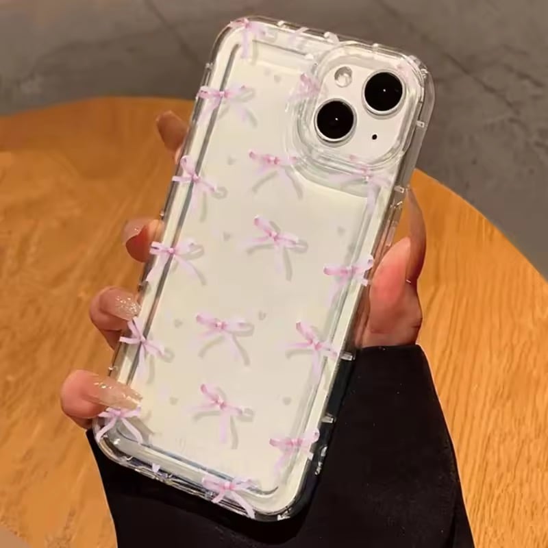 L62313 リボン柄クリア iPhoneケース | nanomita