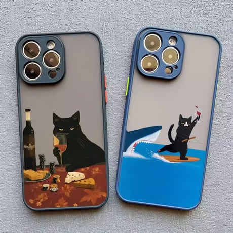 S75094 黒ねこの気まぐれアート iPhoneケース