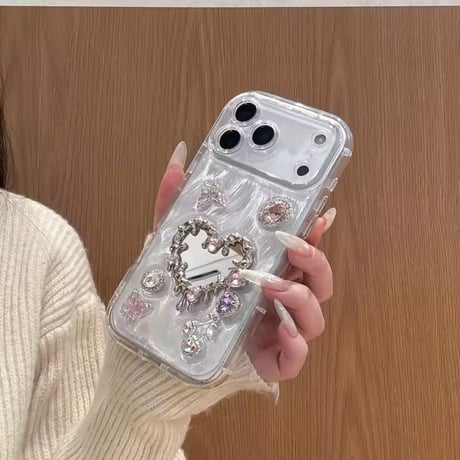 S75574 ジュエルハートミラー iPhoneケース