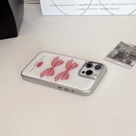 S74820 ミニリボンホワイトiPhoneケース