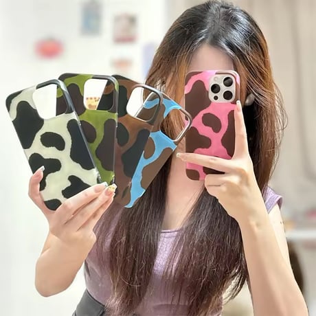 S75093 ゆるカウ COWパターン iPhoneケース