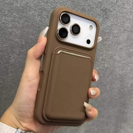 K23107 カードポケット付きシンプルiPhoneケース