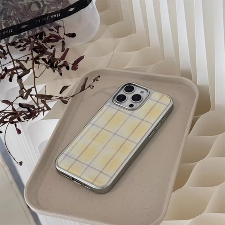 S74754 やさしいチェック柄のiPhoneケース