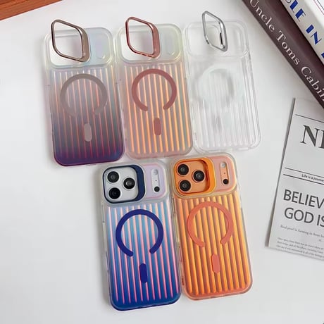 K23148 オーロラウェーブ カメラスタンドiPhoneケース