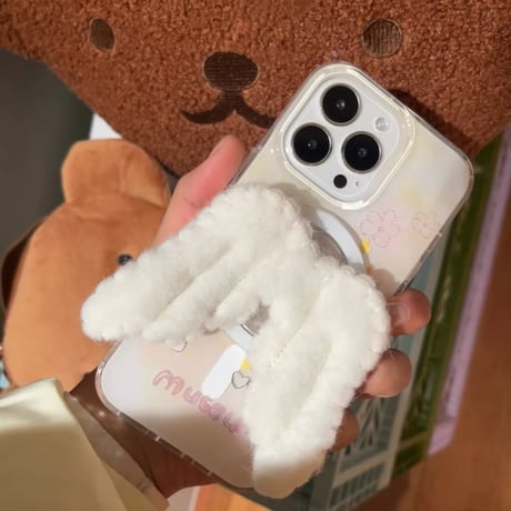 P0304 ふわもこエンジェルウィング MagSafeグリップ